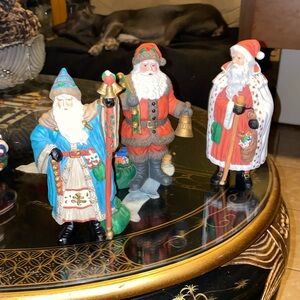Traditions Old World Porcelain Collectible Santa Claus 8" St Nick X-Más set of 3